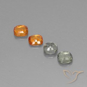 Gemas de zafiro multicolor natural de 1,57 ct, corte cojín, VVS-VS