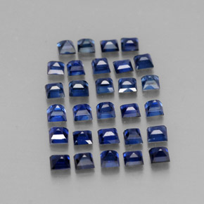 Gemas de zafiro azul natural de  ct, cuadrado, VVS-VS