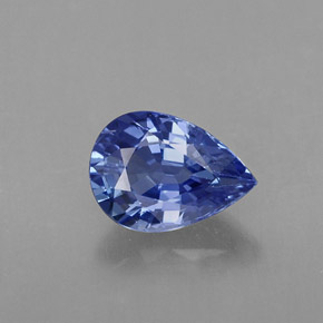 Zafiro azul natural de 1,00 ct, en forma de pera, VVS-VS