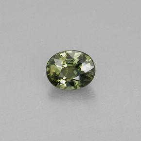 Zafiro verde natural de 0,56 ct, corte óvalo, VVS-VS