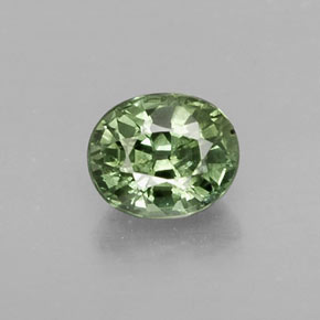 Zafiro verde natural de 0,64 ct, corte óvalo, SI