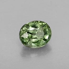 Zafiro verde natural de 0,64 ct, corte óvalo, SI