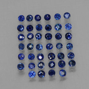 Gemas de zafiro azul natural de  ct, corte redondo, VVS-VS