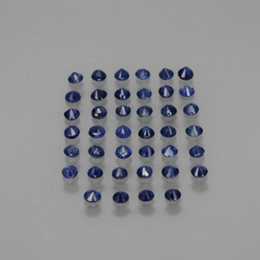 Gemas de zafiro azul natural de  ct, corte redondo, VVS-VS