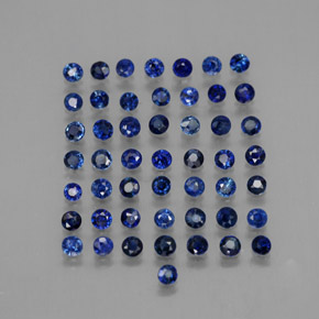 Gemas de zafiro azul natural de  ct, corte redondo, VVS-VS