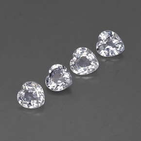 Gemas de zafiro blanco natural de  ct, forma de corazón, VVS