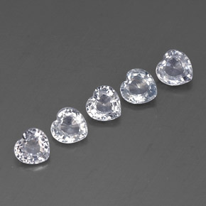 Gemas de zafiro blanco natural de  ct, forma de corazón, VVS