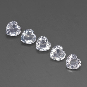 Gemas de zafiro blanco natural de  ct, forma de corazón, VVS