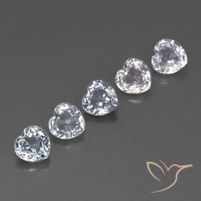 Gemas de Zafiro Blanco azulado natural de 1.95 ct, Corazón, VVS