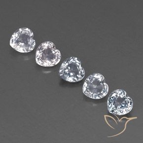 Gemas de Zafiro Blanco azulado natural de 1.95 ct, Corazón, VVS
