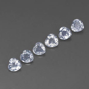 Gemas de zafiro blanco natural de 1,68 ct, forma de corazón, VVS