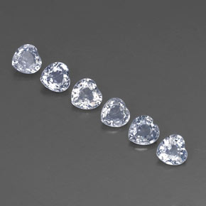 Gemas de zafiro blanco natural de 1,68 ct, forma de corazón, VVS