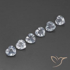 Gemas de Zafiro Blanco azulado natural de 1.98 ct, Corazón, VVS