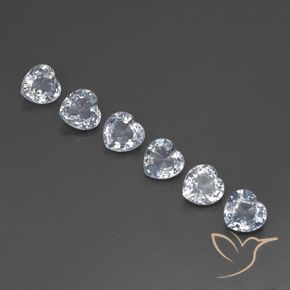 Gemas de Zafiro Blanco azulado natural de 1.98 ct, Corazón, VVS