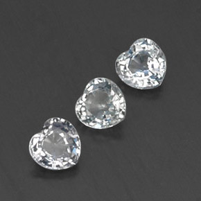 Gemas de zafiro blanco natural de  ct, forma de corazón, VVS