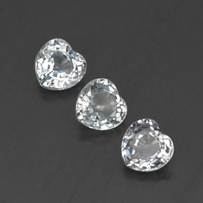 Gemas de zafiro blanco natural de  ct, forma de corazón, VVS