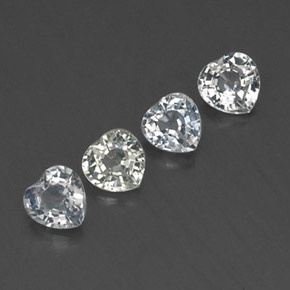 Gemas de zafiro blanco natural de  ct, forma de corazón, VVS-VS