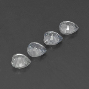 Gemas de zafiro blanco natural de  ct, forma de corazón, VVS-VS