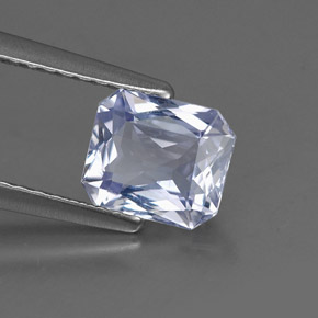 Zafiro violeta natural de 1,37 ct, corte esmeralda, VS-SI