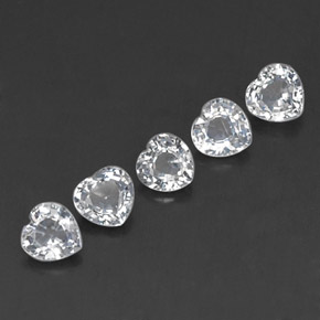 Gemas de zafiro blanco natural de  ct, forma de corazón, VVS