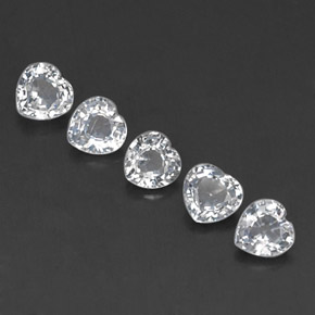 Gemas de zafiro blanco natural de  ct, forma de corazón, VVS
