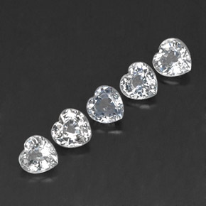 Gemas de zafiro blanco natural de  ct, forma de corazón, VVS