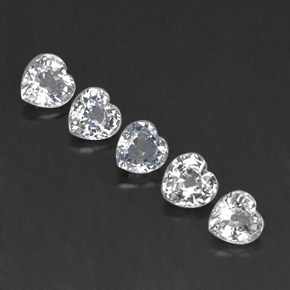 Gemas de zafiro blanco natural de  ct, forma de corazón, VVS