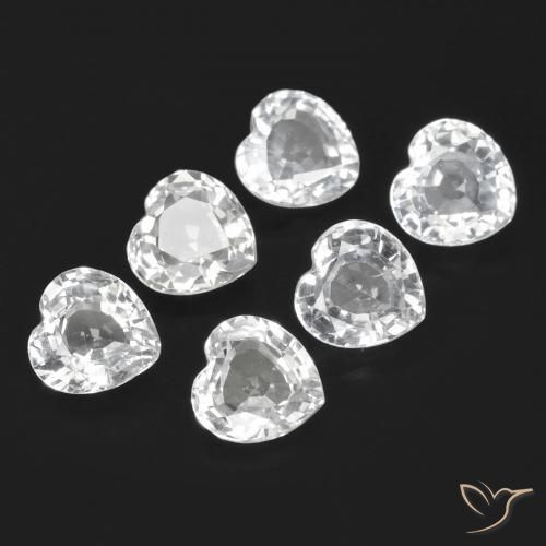 Gemas de Zafiro Blanco azulado natural de 2.72 ct, Forma de corazón, VVS-VS