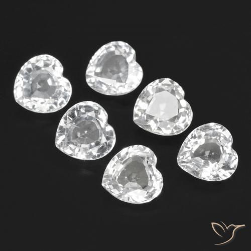 Gemas de Zafiro Blanco azulado natural de 2.72 ct, Forma de corazón, VVS-VS