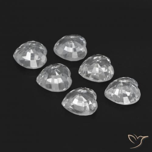 Gemas de Zafiro Blanco azulado natural de 2.72 ct, Forma de corazón, VVS-VS
