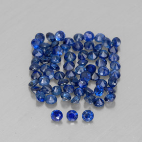 Gemas de zafiro azul natural de  ct, corte redondo, VVS-VS