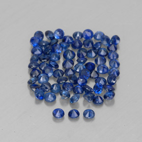 Gemas de zafiro azul natural de  ct, corte redondo, VVS-VS
