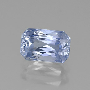 Zafiro azul natural de 1,27 ct, corte esmeralda, VVS