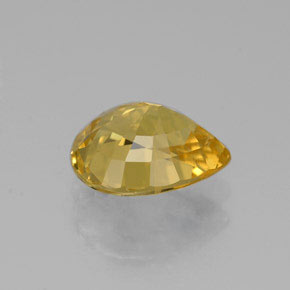 Zafiro amarillo natural de 1,85 ct, en forma de pera, VS