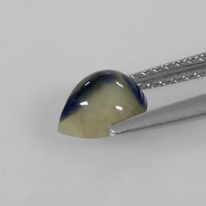 Zafiro bicolor natural de 1,45 ct, en forma de pera, opaco