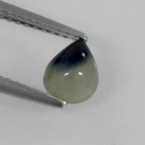 Zafiro bicolor natural de 0,90 ct, en forma de pera, translúcido