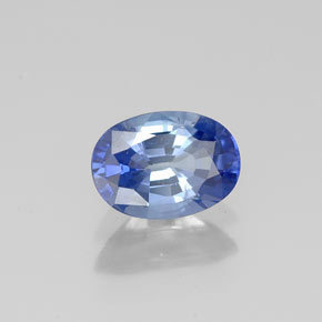 Zafiro azul natural de 0,96 ct, corte óvalo, VS