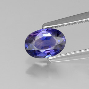 Zafiro violeta natural de 0,52 ct, corte óvalo, VS