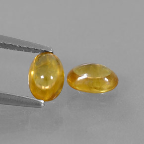 Gemas de zafiro amarillo natural de  ct, transparente, transparente / translúcido