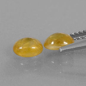 Gemas de zafiro amarillo natural de  ct, transparente, transparente / translúcido