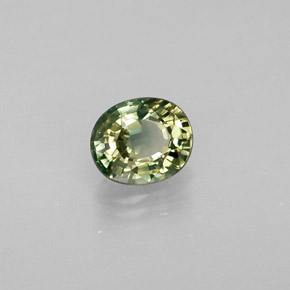 Zafiro verde natural de 0,46 ct, corte óvalo, VVS