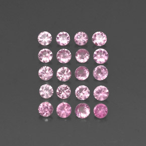 Gemas de zafiro rosa natural de  ct, corte redondo, VVS-VS