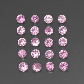 Gemas de zafiro rosa natural de  ct, corte redondo, VVS-VS