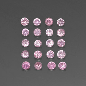 Gemas de zafiro rosa natural de  ct, corte redondo, VVS-VS