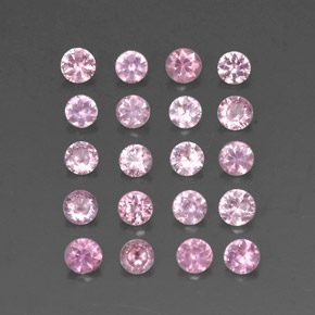 Gemas de zafiro rosa natural de  ct, corte redondo, VVS-VS