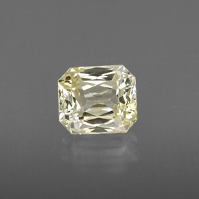 Zafiro amarillo natural de 1,46 ct, corte esmeralda, VVS