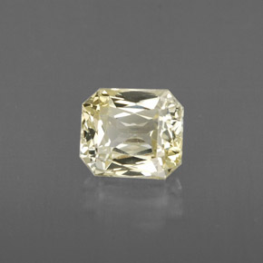 Zafiro amarillo natural de 1,46 ct, corte esmeralda, VVS