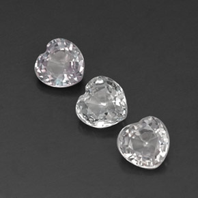 Gemas de zafiro blanco natural de  ct, forma de corazón, VVS