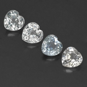 Gemas de zafiro blanco natural de 1,23 ct, forma de corazón, VVS-VS