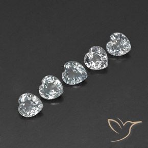 Gemas de Zafiro Blanco azulado natural de 1.39 ct, Corazón, VVS